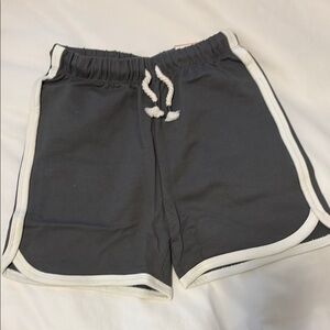 Little Co. Gray Athletic Shorts with White Trim
